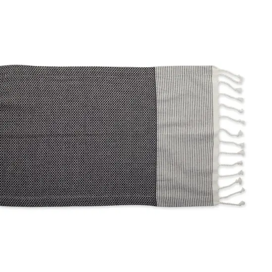 DII Black Middle Stripe PVC Woven Placemat {2}