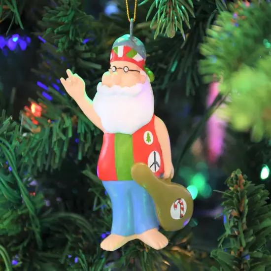 Hippie Santa Resin Christmas Ornament {6}
