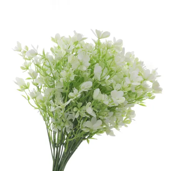 Grand Verde Myosotis Artificial Flowers Real Touch Plastic Faux Bouquets Fake Floral Greenery Stems - 10pcs Bulk White {3}