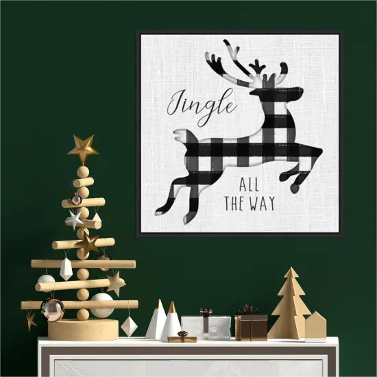 Winter Wonder I by Hartworks Studio 22-in. W x 22-in. H. Canvas Wall Art Print Framed in Black {4}