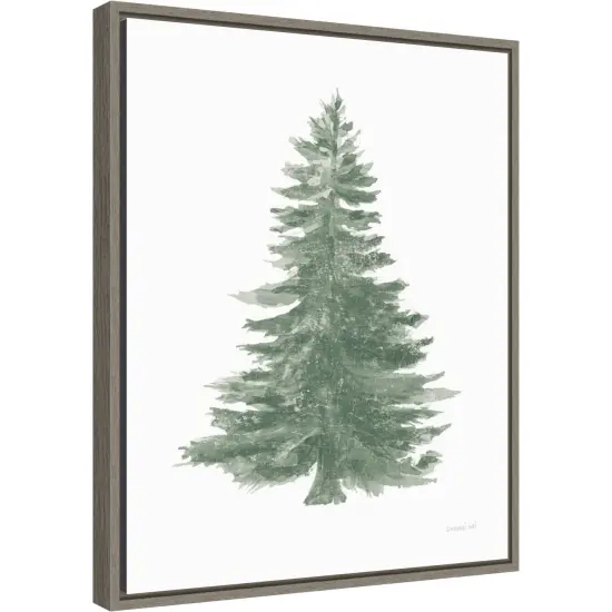 Floursack Holiday Tree by Danhui Nai Canvas Wall Art Print Framed Gold {6}