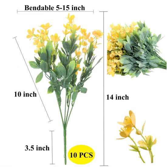 Grand Verde Wildflowers Artificial Flowers Real Touch Bouquets Faux Ranunculus Bulk Greenery, 10pcs Yellow {2}