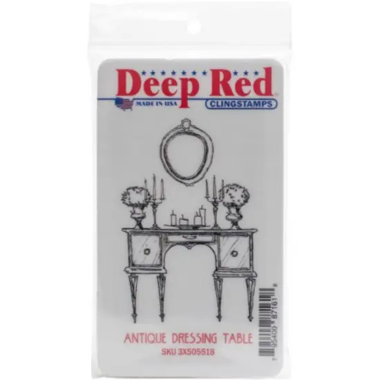 Deep Red Stamps Antique Dressing Table Rubber Stamp 3 x 2inches {2}
