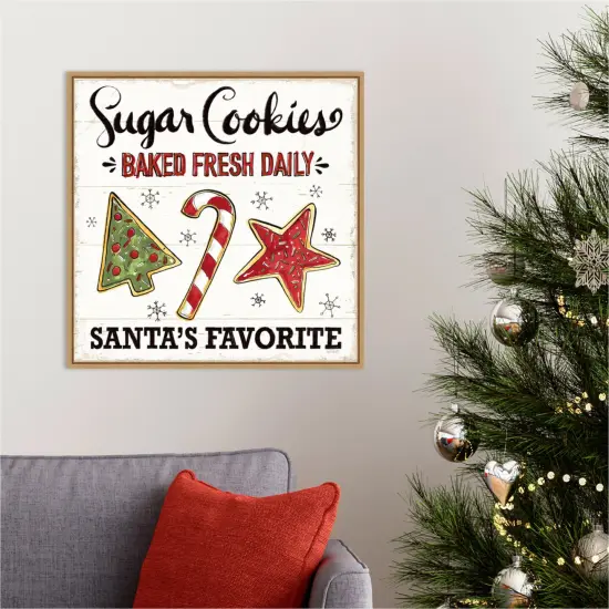 Christmas Treats II by Anne Tavoletti 22-in. W x 22-in. H. Canvas Wall Art Print Framed in Natural {5}