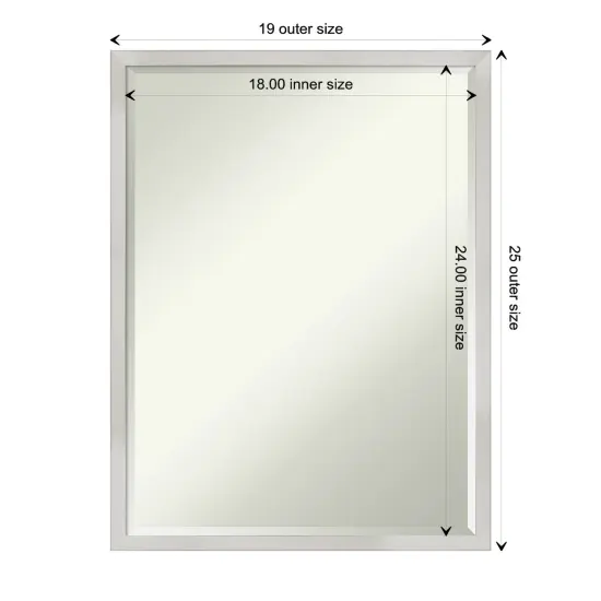 Petite Bevel Wood Wall Mirror, Svelte Frame Svelte Silver {1}