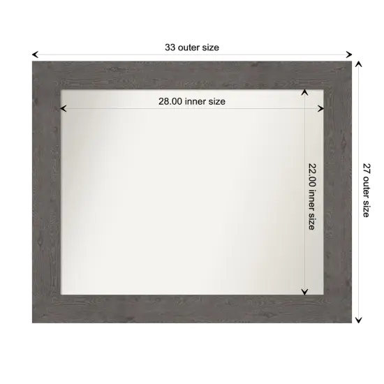 Amanti Art Non-Beveled Wall Mirror, Rustic Plank Espresso Frame Rustic Plank Grey Frame {1}