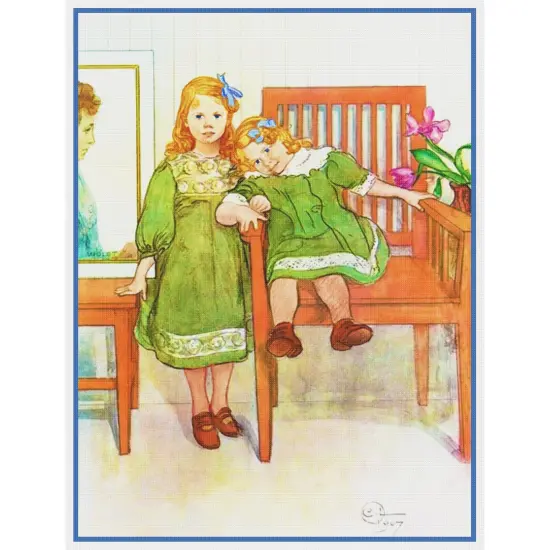 Scandinavian Carl Larsson's Mini and Essi Counted Cross Stitch Chart Pattern {2}