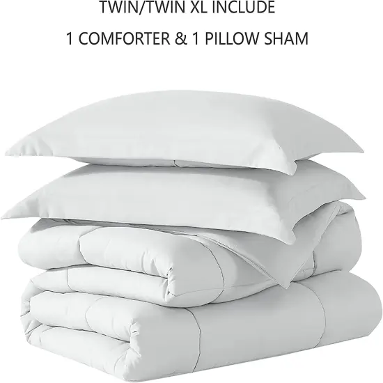 American Home Collection Down Alternative Comforter Set Extra Warm and Soft White {4}