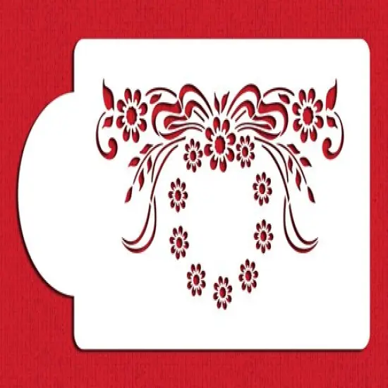 Daisy Lattice Wreath Cake Stencil Top Tier | C376 by Designer Stencils | Cake Decorating Tools | Baking Stencils for Royal Icing, Airbrush, Dusting Powder | Reusable Plastic Food Grade Stencil for Cakes | Easy to Use & Clean Cake Stencil {1}