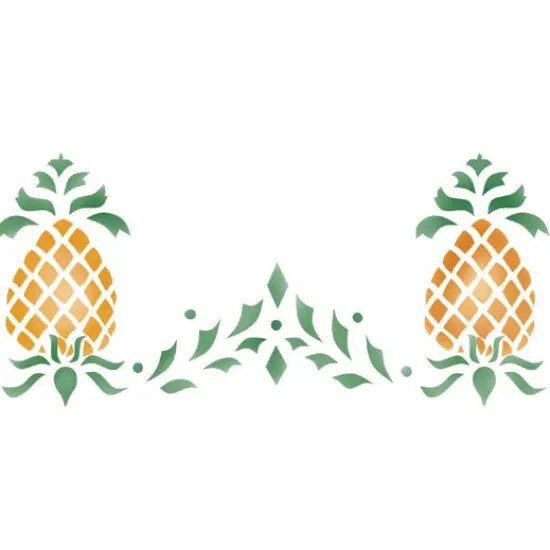 Colonial Pineapple Wall Stencil Border | 078 by Designer Stencils | Pattern Stencils | Reusable Stencils for Painting | Safe & Reusable Template for Wall Decor | Try This Stencil Instead of a Wallpaper | Easy to Use & Clean Art Stencil Pattern {2}