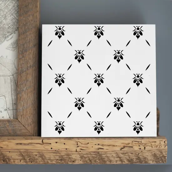 Bee Wallpaper Embossing 12 x 12 Stencil | FS104 by Designer Stencils | Pattern Stencils | {5}