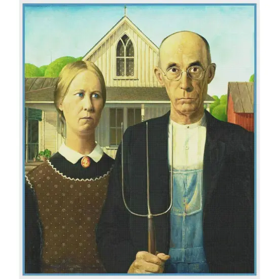 American Gothic By Grant Wood Orenco Originals Counted Cross Stitch Pattern {2}