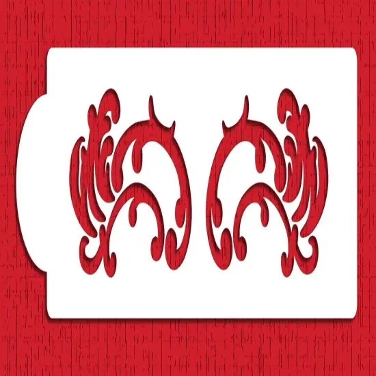 Damask Cake Stencil Tier #4 | C404 by Designer Stencils | Cake Decorating Tools | Baking Stencils for Royal Icing, Airbrush, Dusting Powder | Reusable Plastic Food Grade Stencil for Cakes | Easy to Use & Clean Cake Stencil {1}