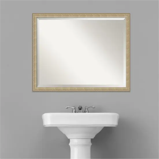 Beveled Bathroom Wall Mirror, Paris Champagne Frame {6}