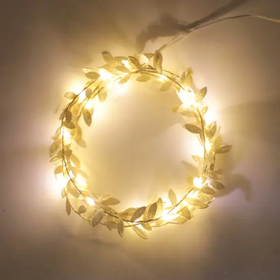 Perfect Holiday Leaf Fairy Lights - Battery Operated Gold {5}