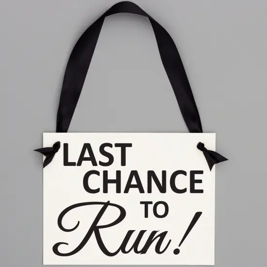 Ritzy Rose Funny Ring Bearer Sign - Black on 11x8in White Linen Cardstock with Black Ribbon {5}