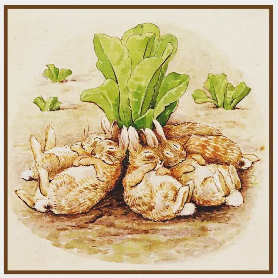 Bunnies Flopsy Family Takes a Nap Beatrix Potter Counted Cross Stitch Pattern {2}