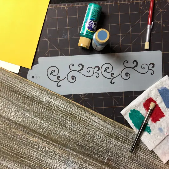 Small Leafy Scroll Cake Stencil Side | C438 by Designer Stencils | Stencils for Royal Icing, Airbrush, Dusting Powder | {3}