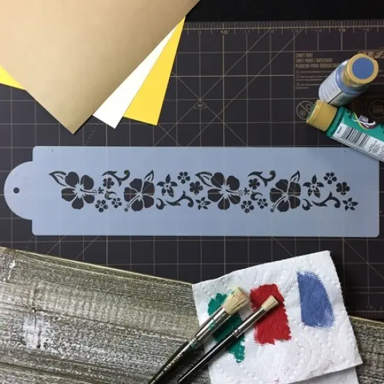 Hibiscus Cake Stencil Side | C130T by Designer Stencils | Cake Decorating Tools | Baking Stencils for Royal Icing, Airbrush, Dusting Powder | Reusable Plastic Food Grade Stencil for Cakes | Easy to Use & Clean Cake Stencil {3}