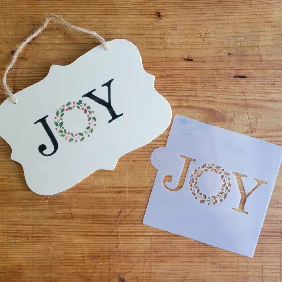 Joy with Holiday Wreath Cookie & Craft Stencil | CM184 by Designer Stencils | Cookie Decorating Tools | {5}