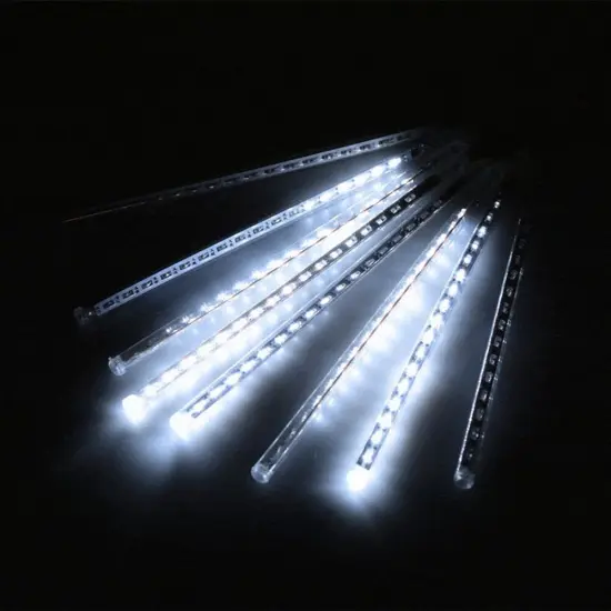 Perfect Holiday 8 Tubes Snowfall 30cm - Icicle Lights White {1}