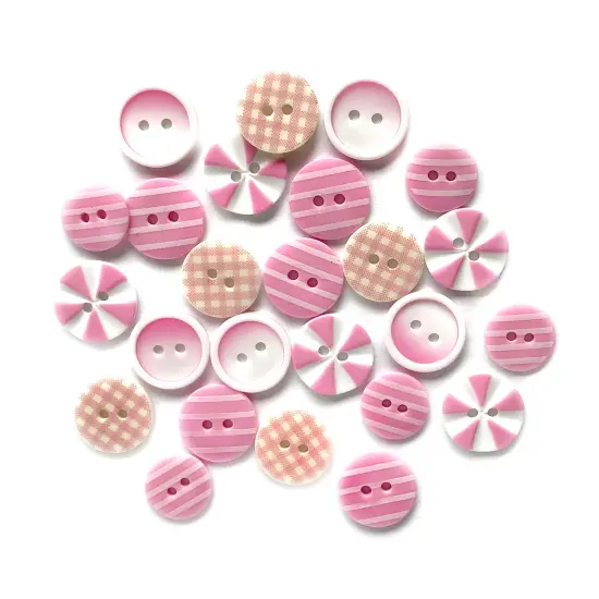 Buttons Galore and More Colorful Printed Buttons for Crafts & Sewing - 45 Buttons Tickle me pink {1}