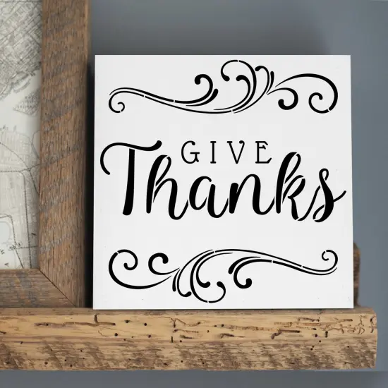 Give Thanks Embossing 12 x 12 Stencil | FS106 by Designer Stencils | Word & Phrase Stencils | {3}