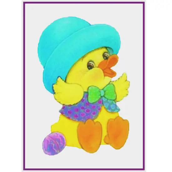 Contemporary Easter Duck with New Easter Hat Counted Cross Stitch Pattern {2}
