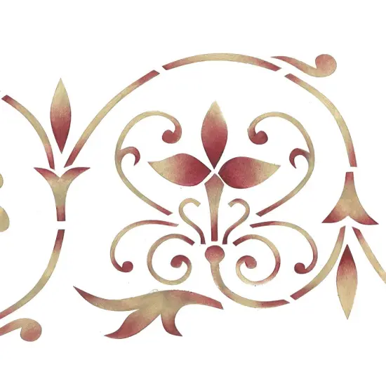 Ornate Scroll Wall Stencil | 1000 by Designer Stencils | Pattern Stencils | Reusable Stencils for Painting | Safe & Reusable Template for Wall Decor | Try This Stencil Instead of a Wallpaper | Easy to Use & Clean Art Stencil Pattern {2}