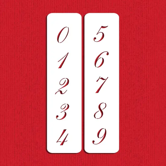 2.25-Inch Script Numbers Cake Stencils | C143 by Designer Stencils | Cake Decorating Tools | Baking Stencils for Royal Icing, Airbrush, Dusting Powder | Reusable Plastic Food Grade Stencil for Cakes | Easy to Use & Clean Cake Stencil {1}