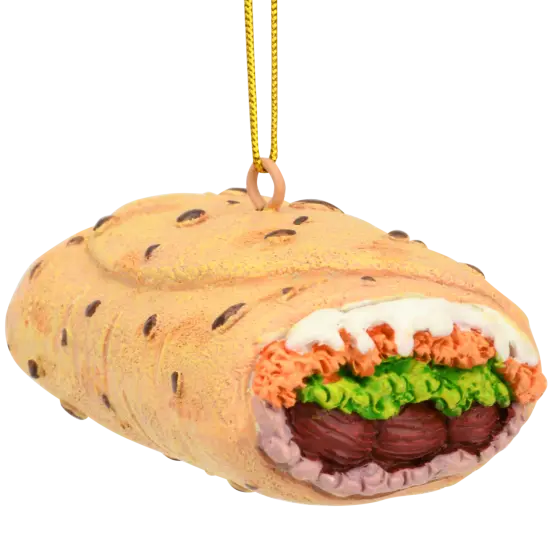 Burrito Wrapped in Tin Foil Food Christmas Ornament {5}