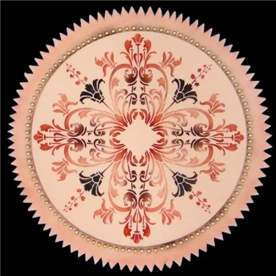 Medium Turn of the Century Medallion Cake Stencil | C332M by Designer Stencils | Cake Decorating Tools | Baking Stencils for Royal Icing, Airbrush, Dusting Powder | Reusable Plastic Food Grade Stencil for Cakes | Easy to Use & Clean Cake Stencil {2}