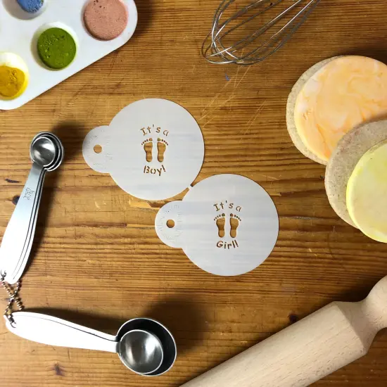 It's a Boy and It's a Girl Candy & Cookie Stencils | C190 by Designer Stencils | Stencils for Royal Icing, Airbrush, Dusting Powder | {4}