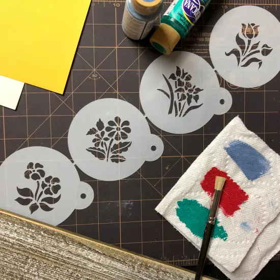 Small Botanical Flowers Cookie Stencils | C352 by Designer Stencils | Cookie Decorating Tools | {3}