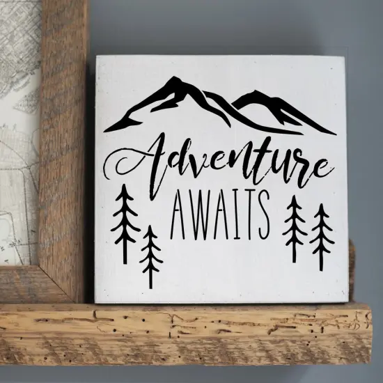 Adventure Awaits Embossing 12 x 12 Stencil | FS088 by Designer Stencils | Word & Phrase Stencils | Reusable Stencils for Painting on Wood, Wall, Tile, Canvas, Paper, Fabric, Furniture, Floor | Reusable Stencil for Home Makeover | Easy to Use & Clean {4}