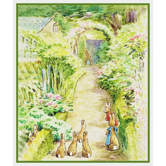 Bunnies in Farmer McGregor's Garden Beatrix Potter CountedCross Stitch Pattern {2}