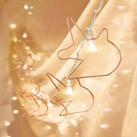 Perfect Holiday 10 LED Rose Gold Unicorn String Lights {3}