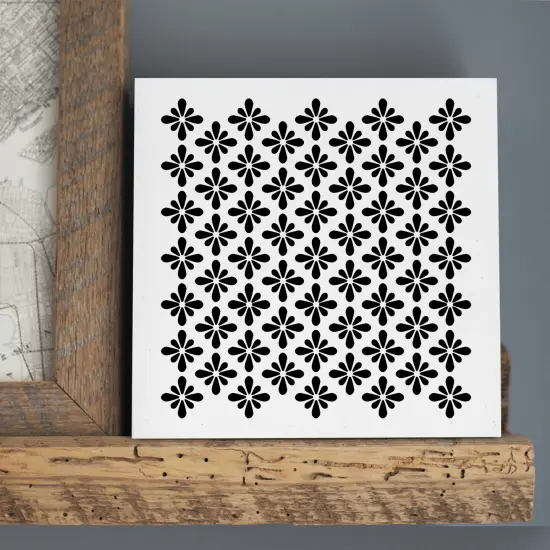 Circle Flower Motif Embossing 12 x 12 Stencil | FS073 by Designer Stencils | Floral Stencils | Reusable Stencils for Painting on Wood, Wall, Tile, Canvas, Paper, Fabric, Furniture, Floor | Reusable Stencil for Home Makeover | Easy to Use & Clean {3}