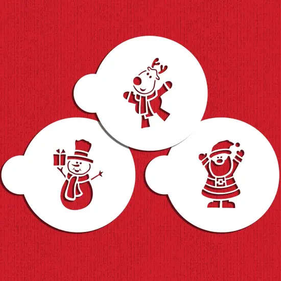 Whimsical Winter Cookie Set | C1049 by Designer Stencils | Cookie Decorating Tools | Baking Stencils for Royal Icing, Airbrush, Dusting Powder | Reusable Plastic Food Grade Stencil for Cookies | Easy to Use & Clean Cookie Stencil {1}