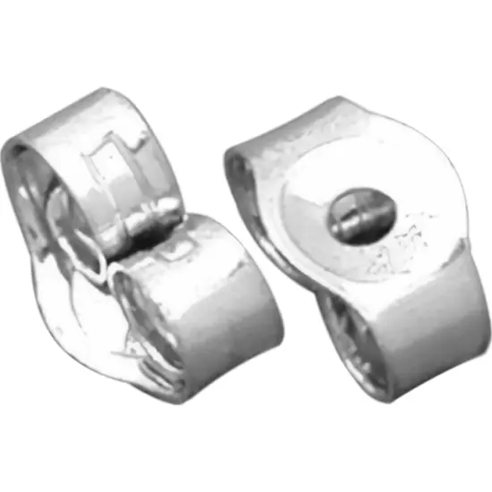 Pair 14K White Gold Safety Baby Earring Backs 2.5mm {1}