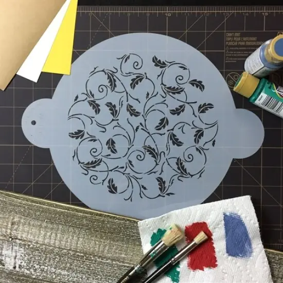 Oak Leaf Cake Stencil Top | C131 by Designer Stencils | Cake Decorating Tools | Baking Stencils for Royal Icing, Airbrush, Dusting Powder | Reusable Plastic Food Grade Stencil for Cakes | Easy to Use & Clean Cake Stencil {4}