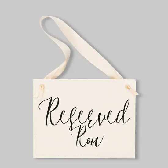 Ritzy Rose Reserved Row Sign - Black on 11x8in Ivory Linen Cardstock with Ivory Ribbon {5}