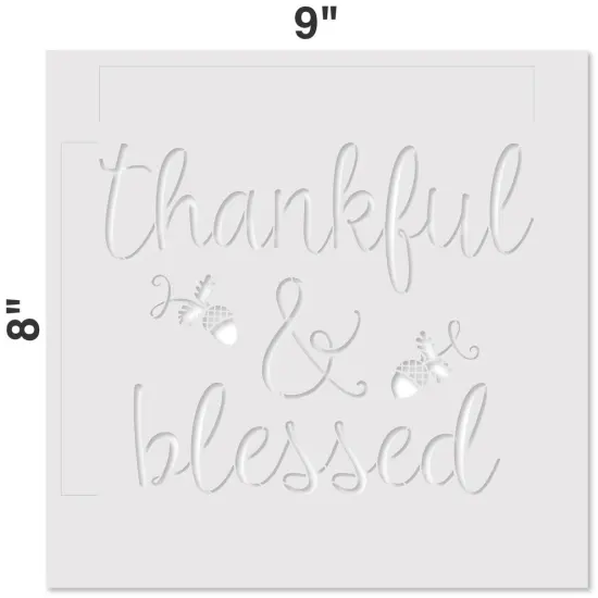 Thankful & Blessed Embossing 12 x 12 Stencil | FS097 by Designer Stencils | Word & Phrase Stencils | Reusable Stencils for Painting on Wood, Wall, Tile, Canvas, Paper, Fabric, Furniture, Floor | Reusable Stencil for Home Makeover {2}