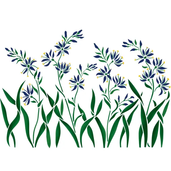 Camas Flower Wall Stencil | 1757 by Designer Stencils | Floral Stencils | Reusable Art Craft Stencils for Painting on Walls, Canvas, Wood | Reusable Plastic Paint Stencil for Home Makeover | Easy to Use & Clean Art Stencil {2}