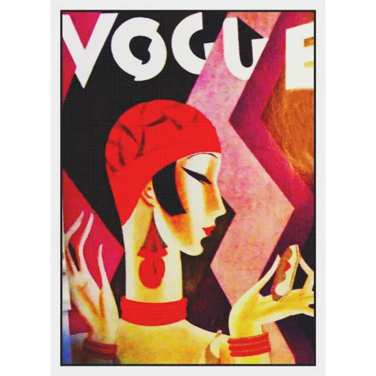 Art Deco Flapper Vogue Cover Eduardo Garcia Benito Counted Cross Stitch Pattern {2}