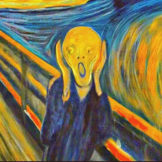 Symbolist Artist Edvard Munch's The Scream Detail Square Counted Cross Stitch Pattern {2}