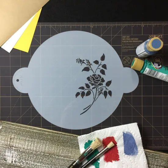 Rose Spray Cake Stencil | C156 by Designer Stencils | Cake Decorating Tools | Baking Stencils for Royal Icing, Airbrush, Dusting Powder | Reusable Plastic Food Grade Stencil for Cakes | Easy to Use & Clean Cake Stencil {4}