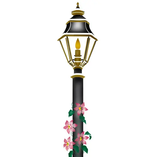 Small Lamp Post Wall Stencil | 2430 by Designer Stencils | Pattern Stencils | Reusable Stencils for Painting | Safe & Reusable Template for Wall Decor | Try This Stencil Instead of a Wallpaper | Easy to Use & Clean Art Stencil Pattern {2}