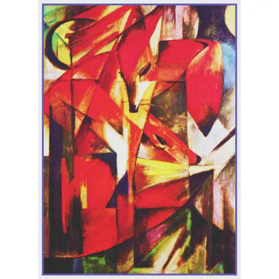 The Red Foxes by Expressionist Artist Franz Marc Counted Cross Stitch Pattern {2}