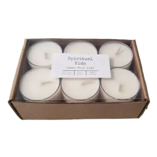 Lemon Mint Leaf Natural Soy Wax Tealights 12 Count Hand Poured with Fragrant/Essential Oils {1}